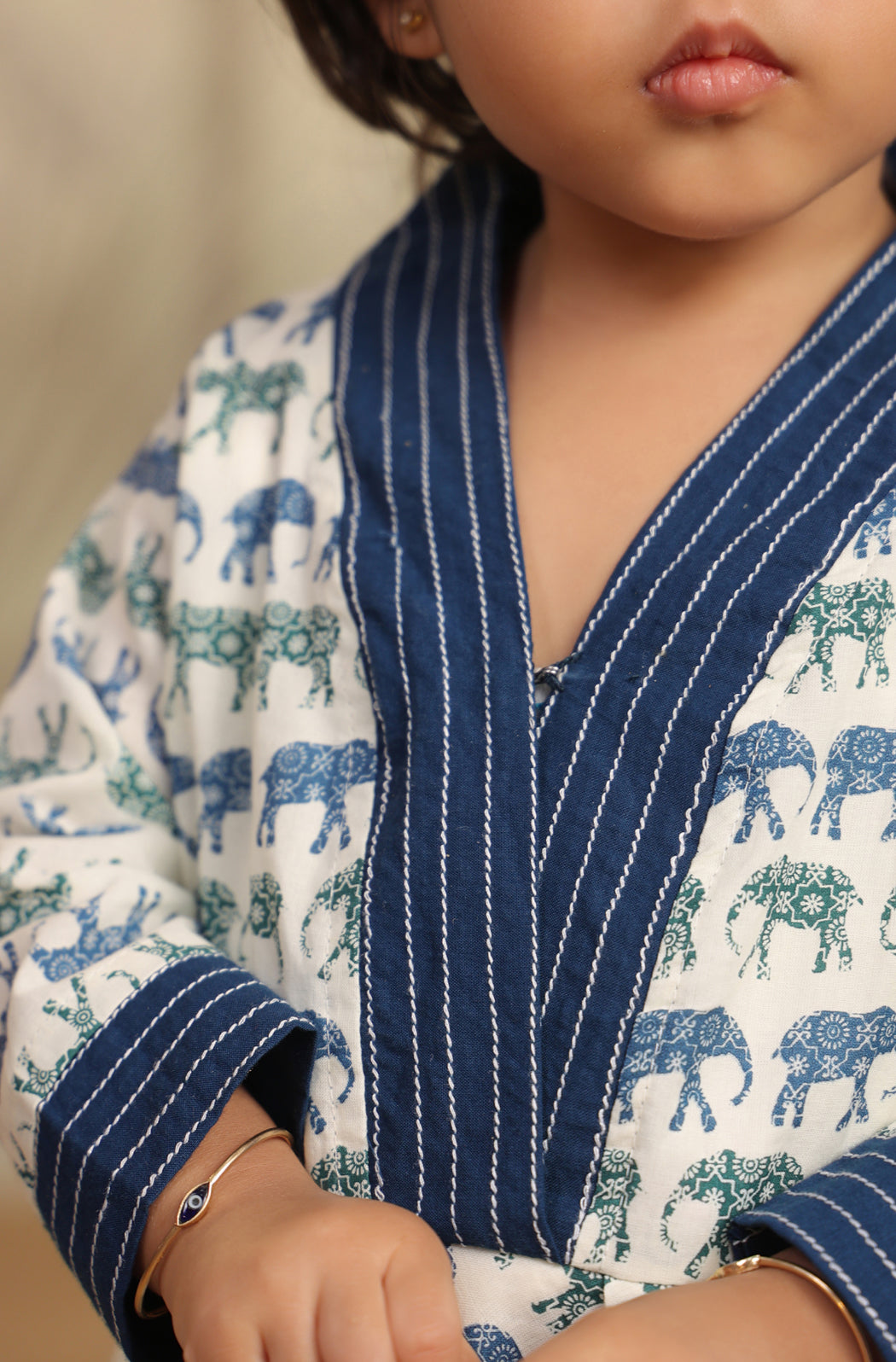 GIRL ELEPHANT PRINT KURTA SET