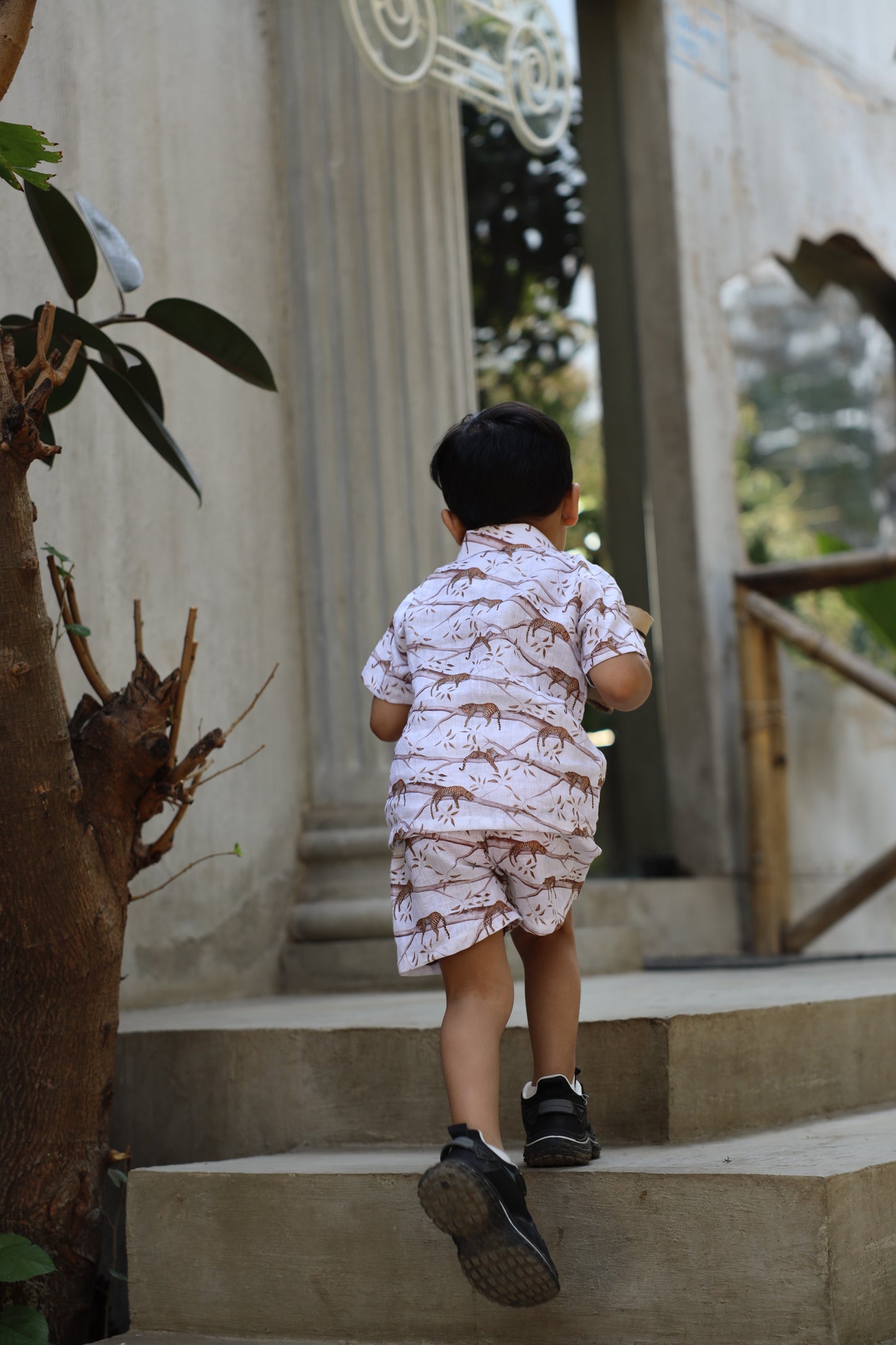 The Mystic Felines Print Pure Linen Coord Set