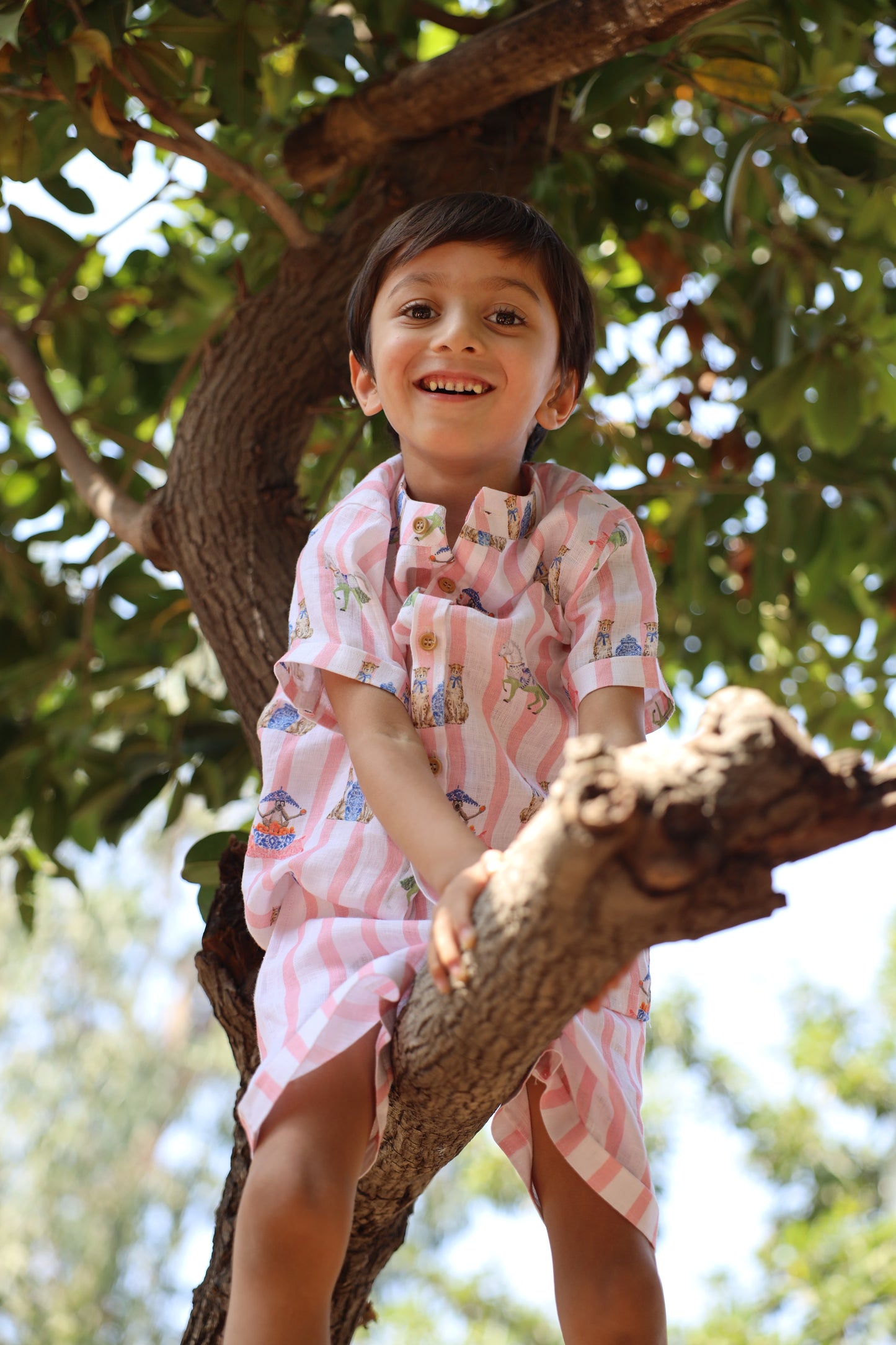 The Funny Fables Print Pure Linen Coord Set