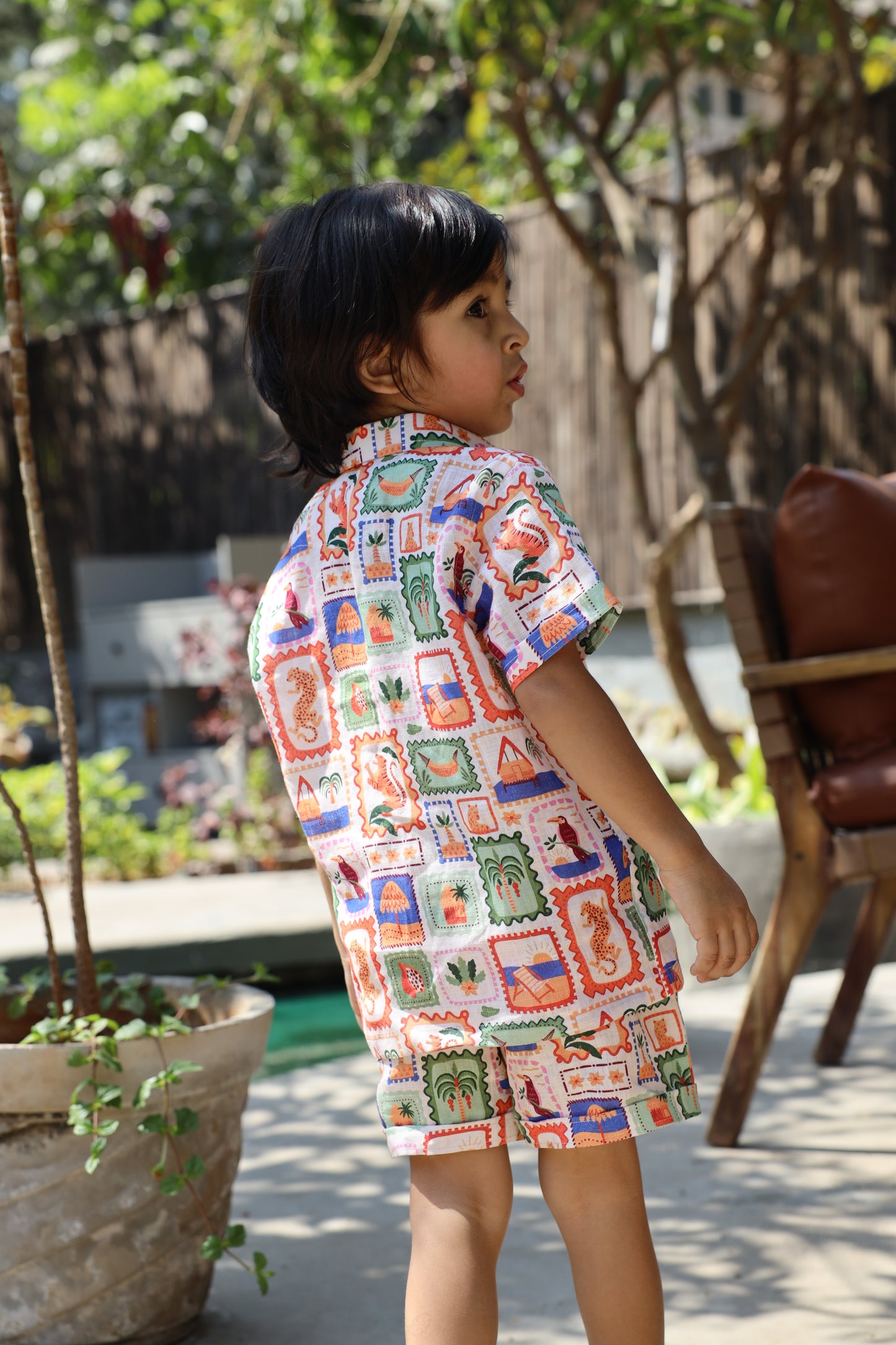 The Wild Emblem Print Pure Linen Coord Set
