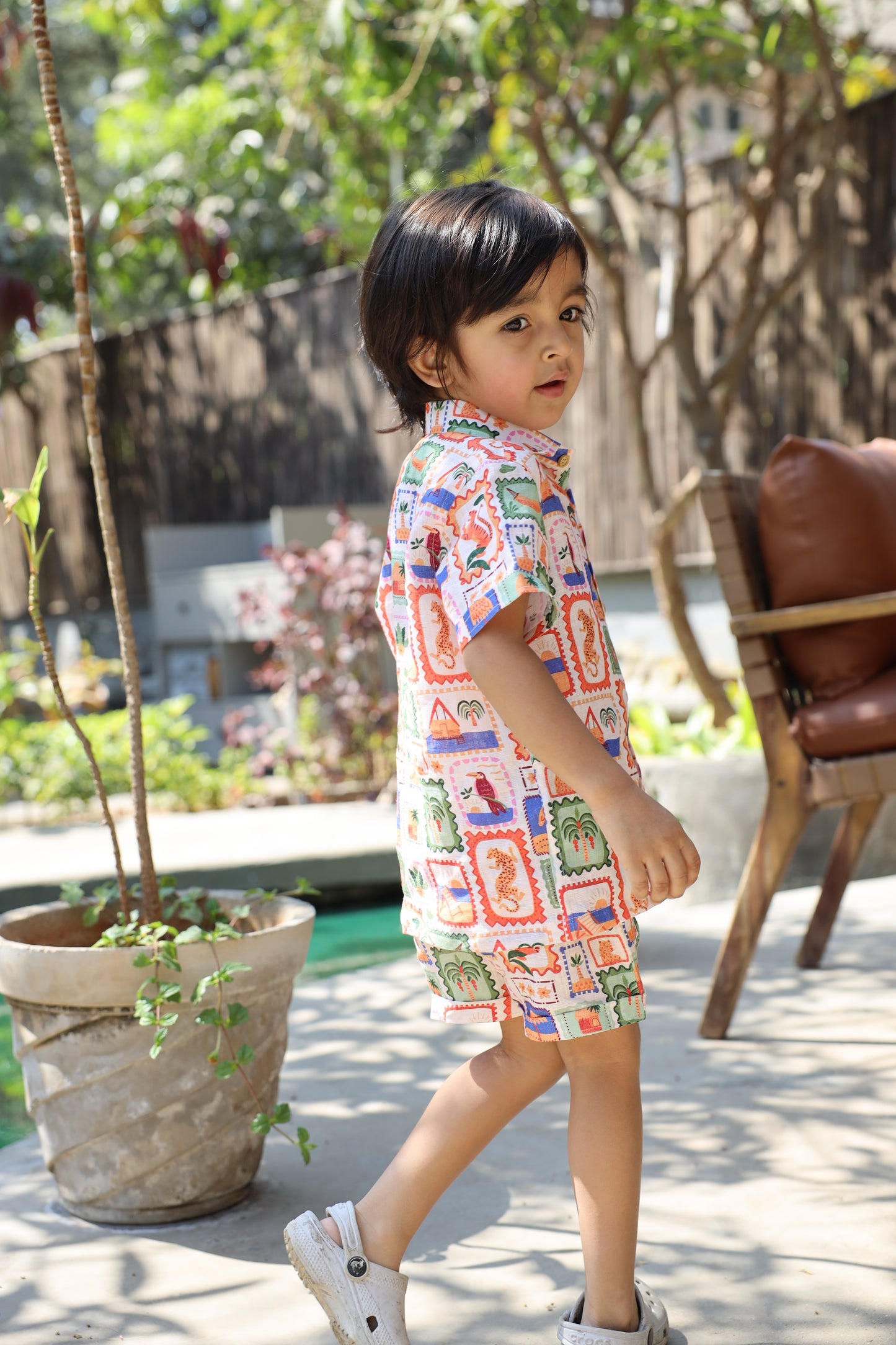 The Wild Emblem Print Pure Linen Coord Set
