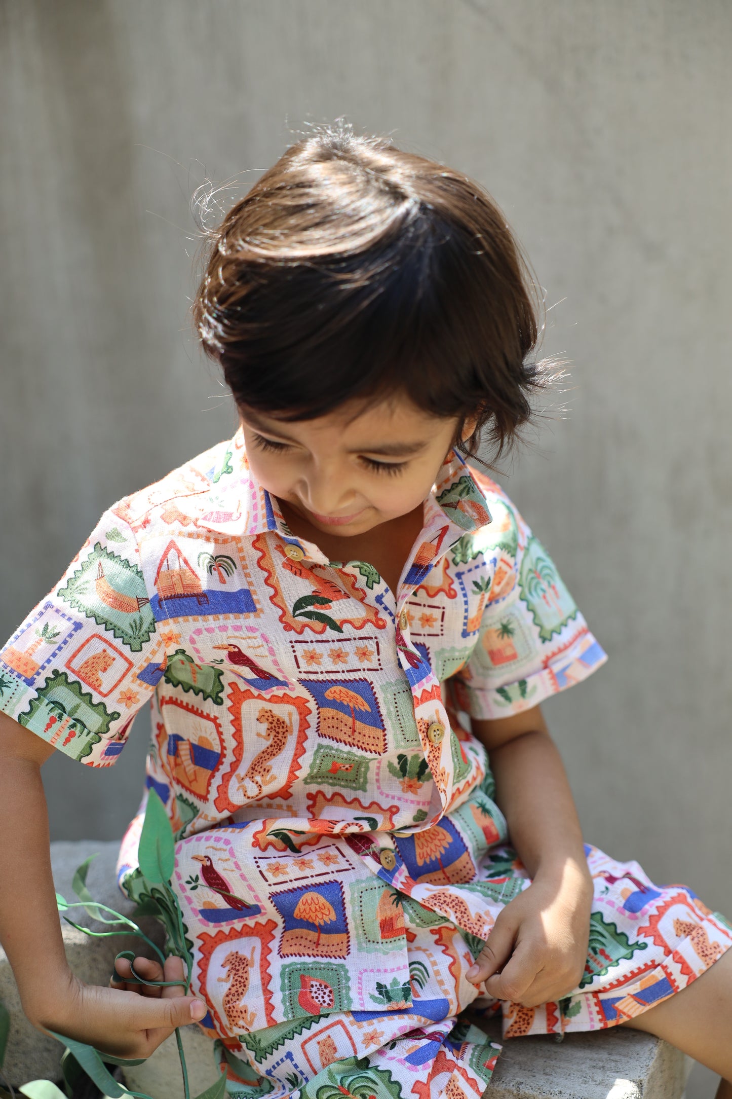 The Wild Emblem Print Pure Linen Coord Set