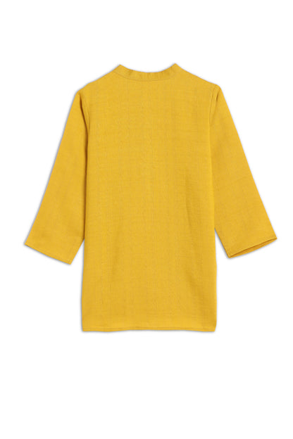 Three Little Threaded Birds Mustard Kurta Set