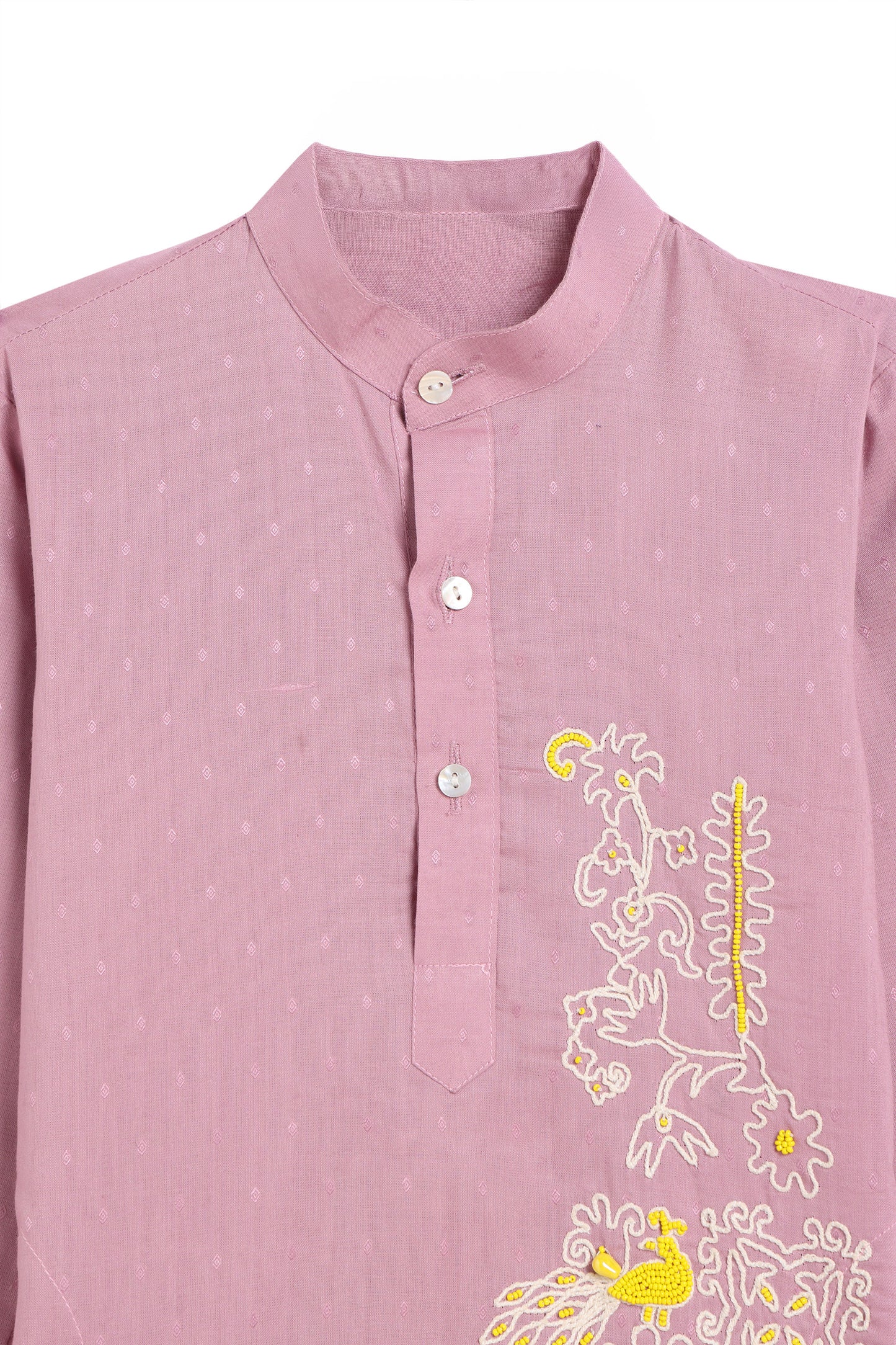 Peacock Glory Threaded Mauve Kurta Set