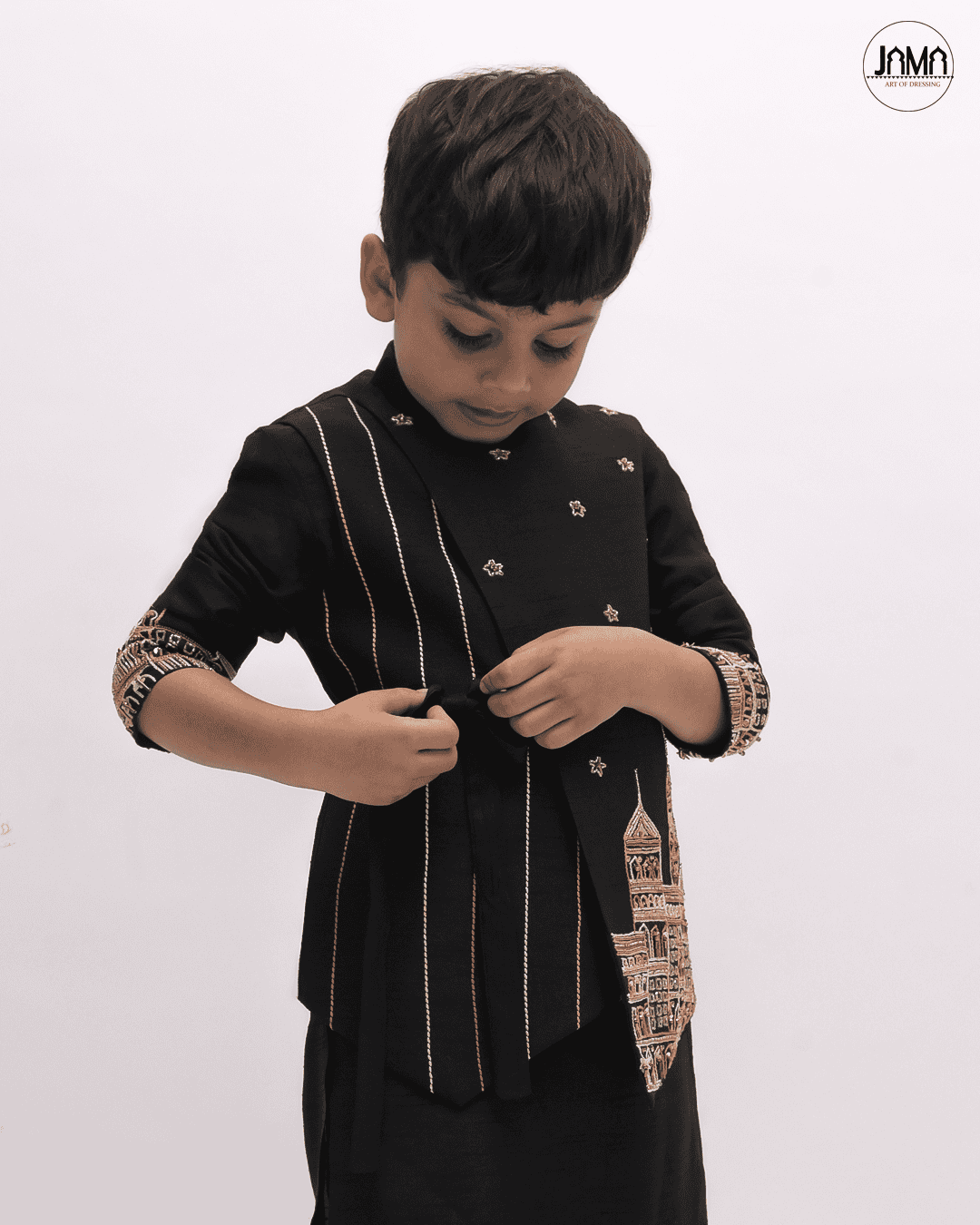 BLACK KURTA PANT WITH JACKET