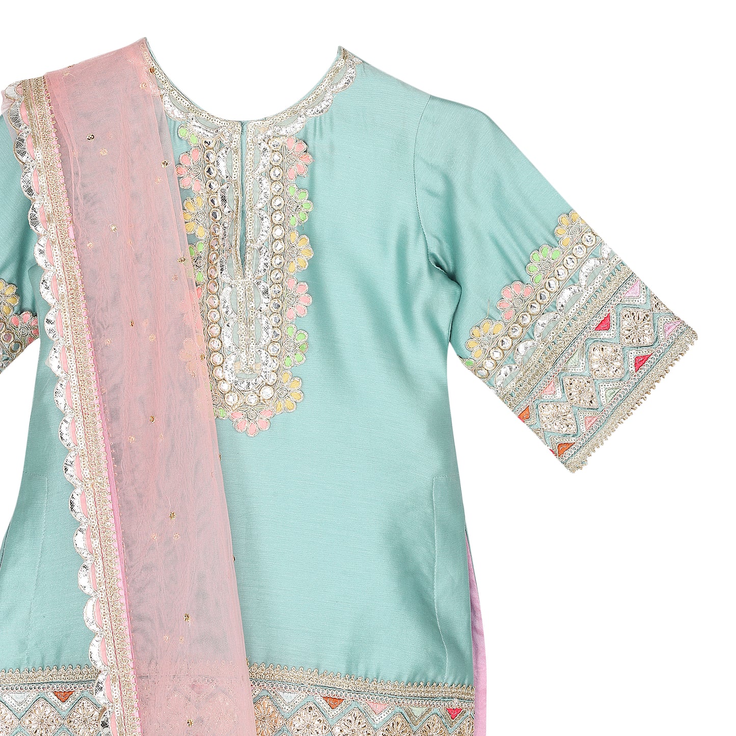 SILK CHANDERI SHARARA SET