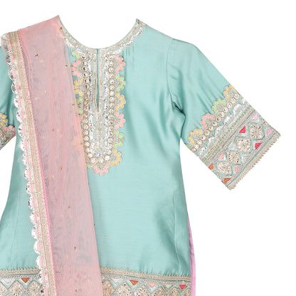 SILK CHANDERI SHARARA SET