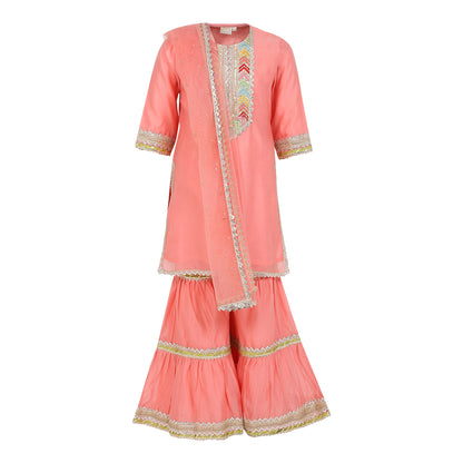 Chanderi Silk Kurta and Sharara set