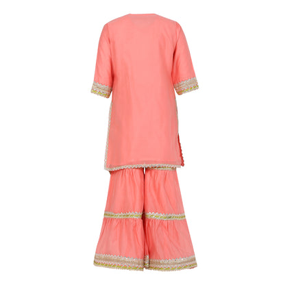 Chanderi Silk Kurta and Sharara set