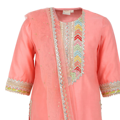 Chanderi Silk Kurta and Sharara set