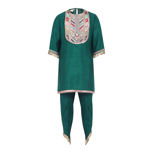 Raw Satin Kurta and Dhoti set