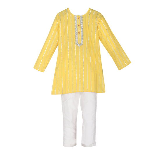 SILVER LUREX DETAILED KURTA SET