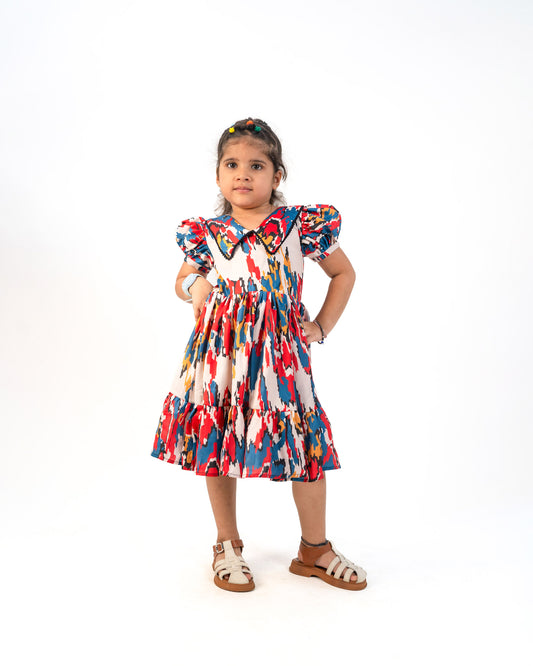 IKAT TWISTER PRINTED DRESS