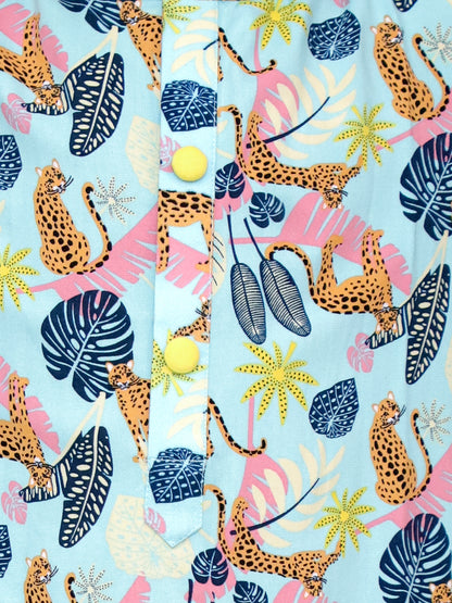 Blue Tiger Print Kurta Set