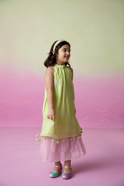 LITTLE STARRY KURTA SKIRT SET