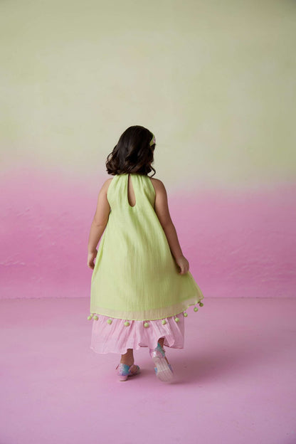 LITTLE STARRY KURTA SKIRT SET