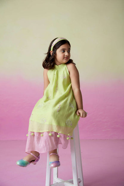 LITTLE STARRY KURTA SKIRT SET