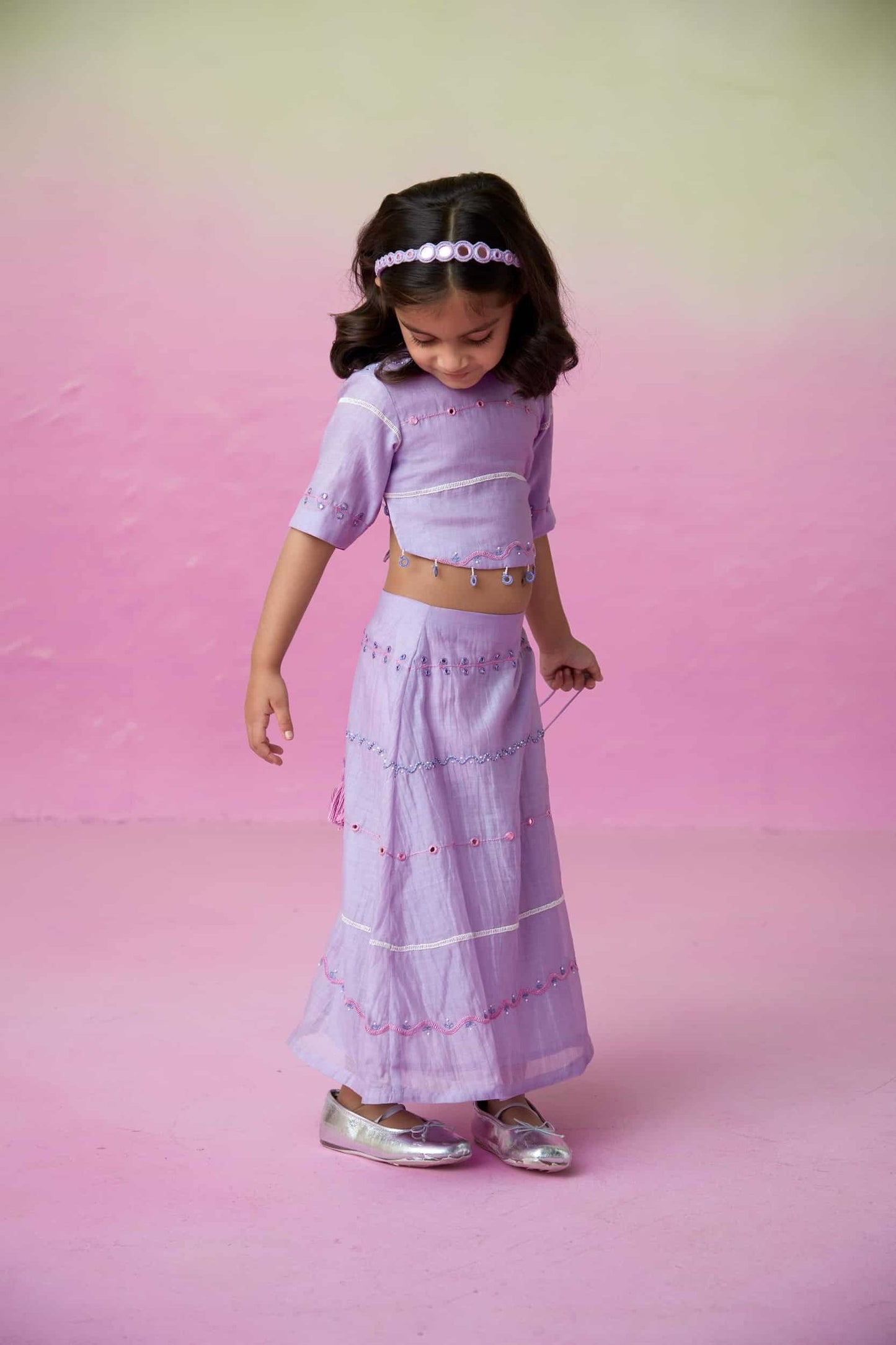 LAVENDER LACE SKIRT TOP SET