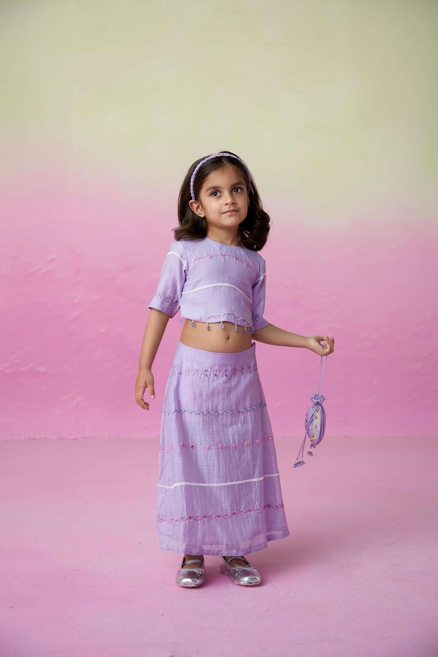 LAVENDER LACE SKIRT TOP SET