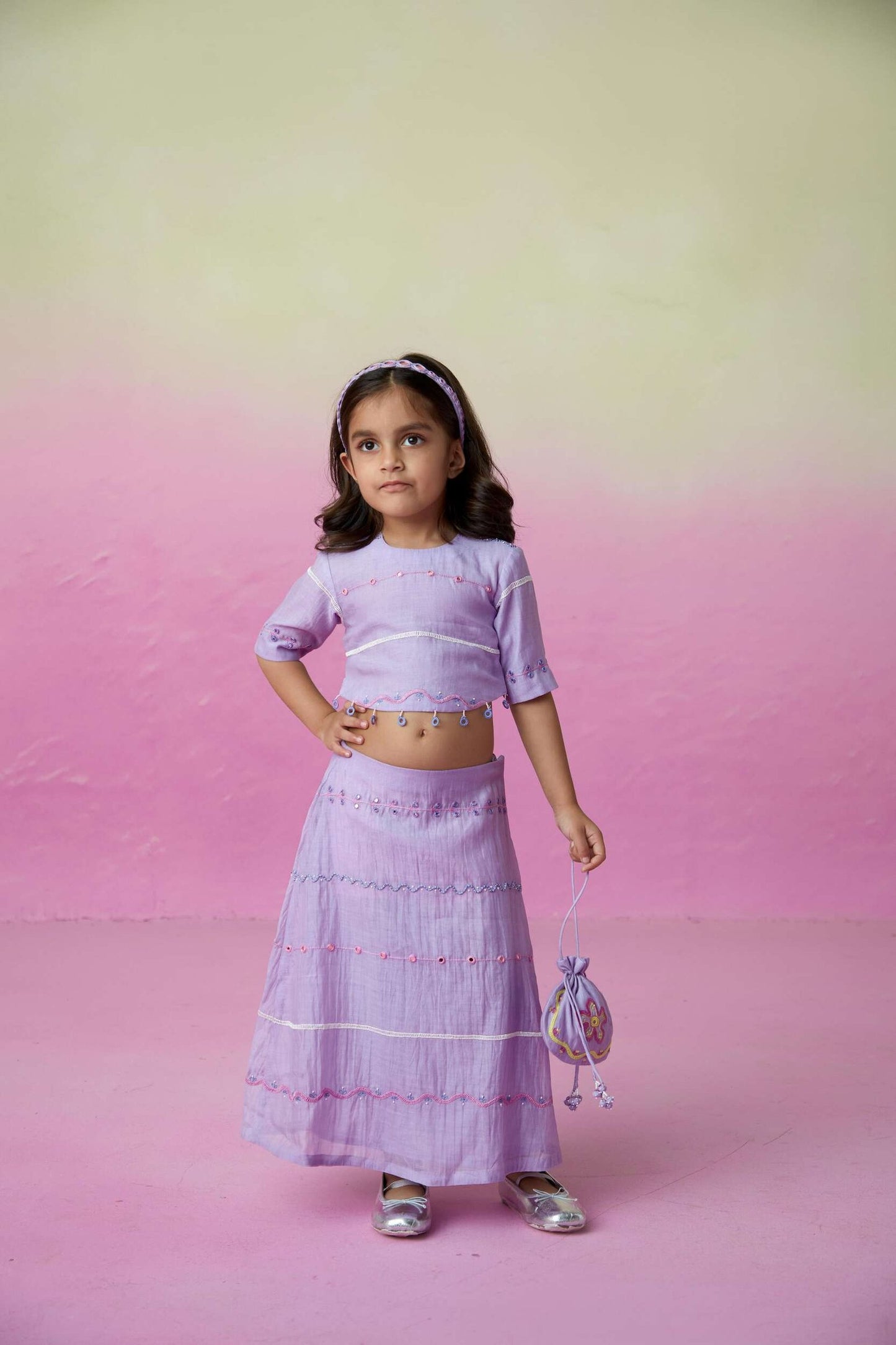 LAVENDER LACE SKIRT TOP SET