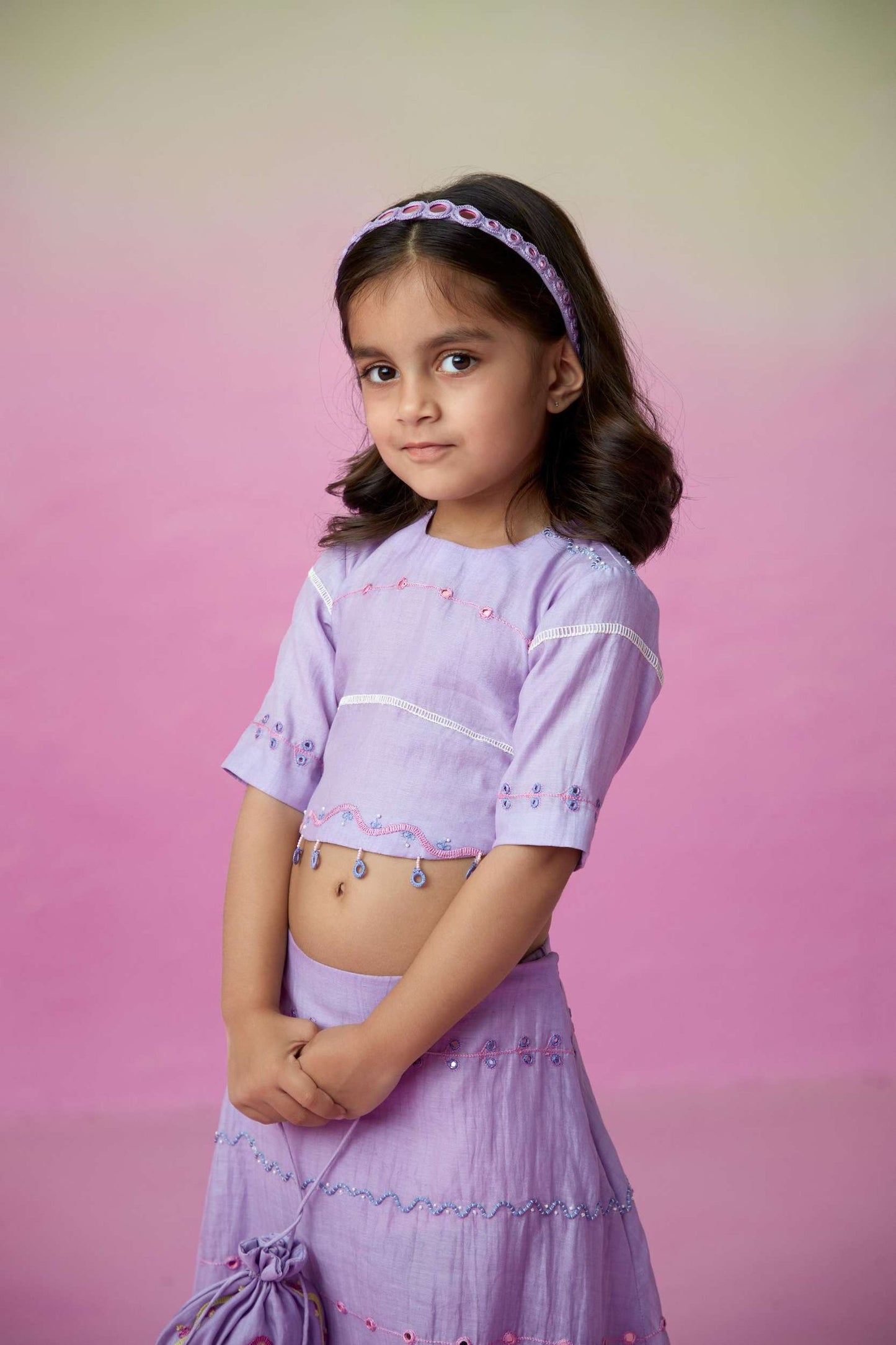 LAVENDER LACE SKIRT TOP SET