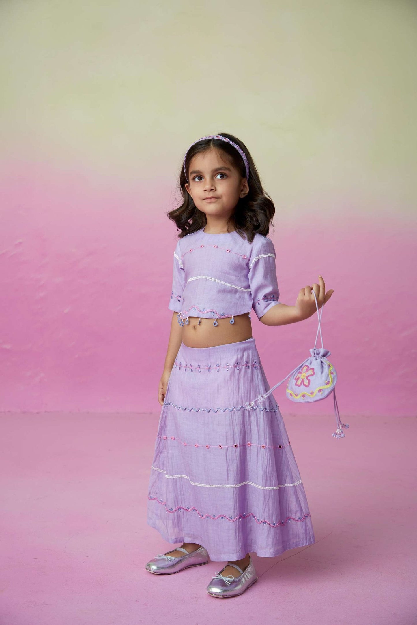 LAVENDER LACE SKIRT TOP SET