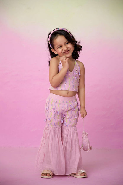 PETAL PINK SHARARA SET