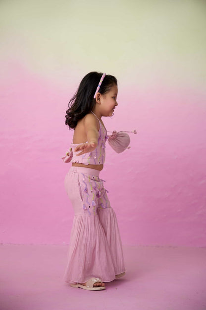 PETAL PINK SHARARA SET