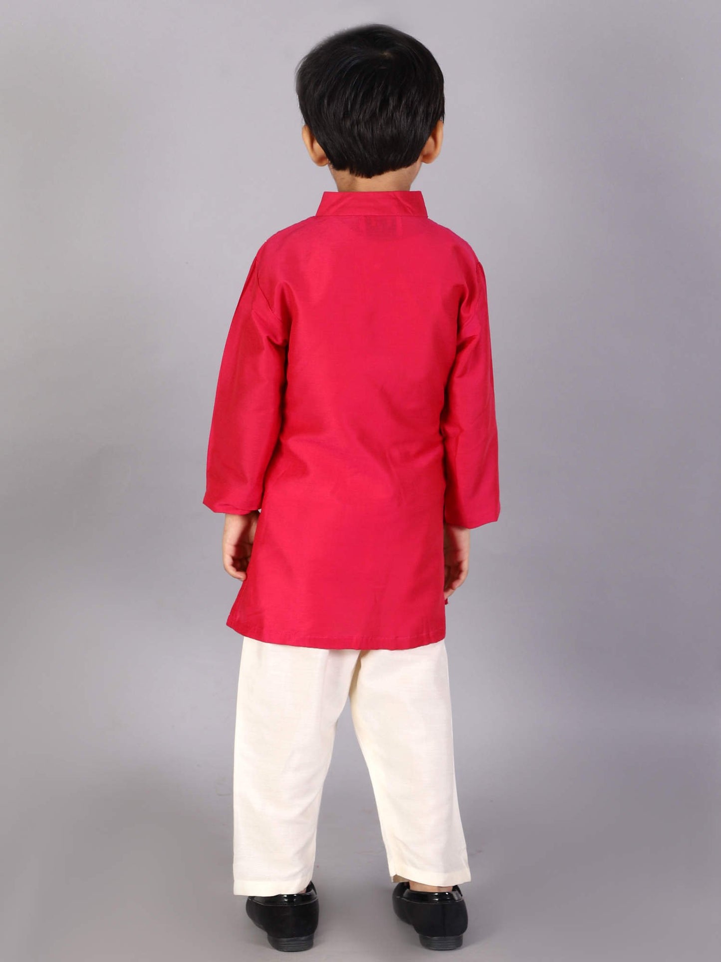 FUSCHIA PINK  KURTA WITH ATTACHED JACKET AND PYJAMA