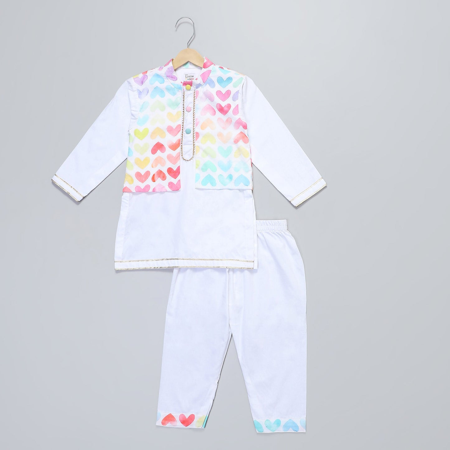 HEART PRINT KURTA PAYJAMA SET