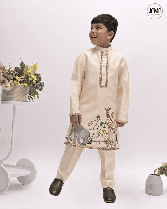 CREAM KURTA  & PANT