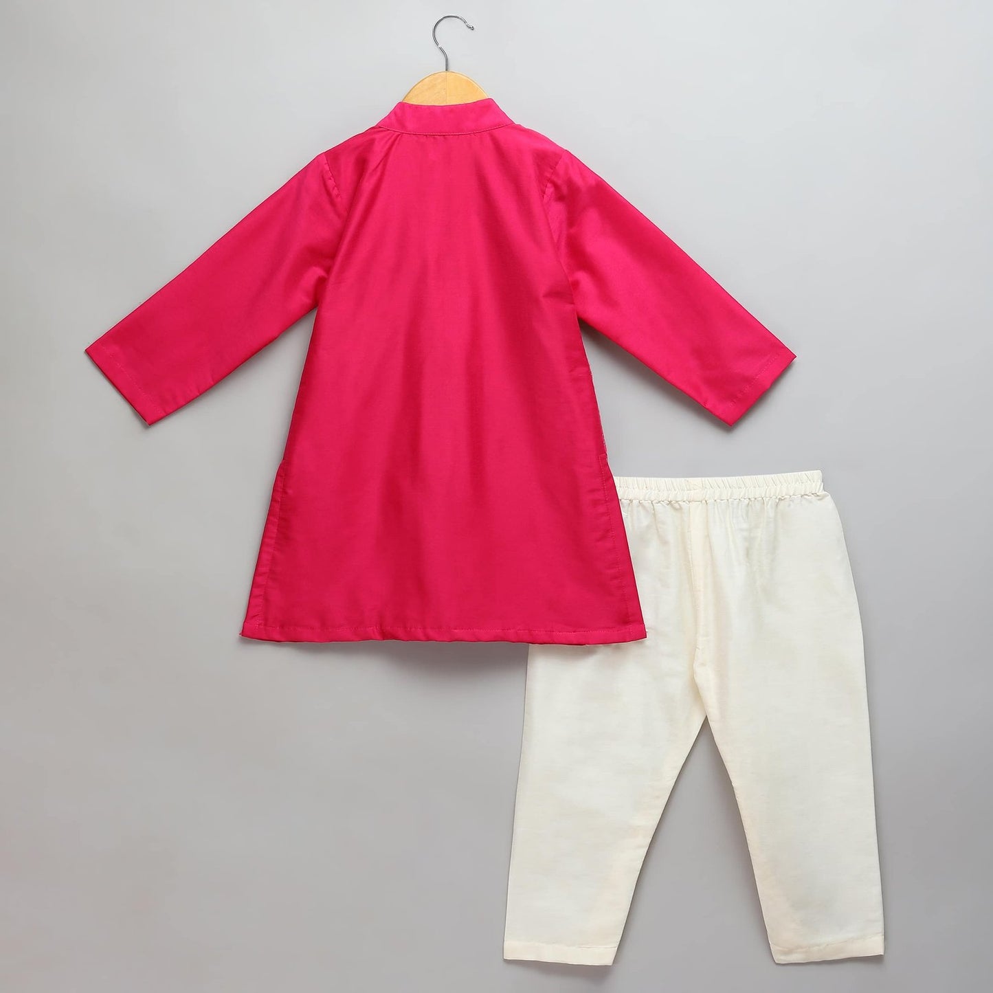 PINK KURTA PYJAMA WITH ATTACHED JACKET
