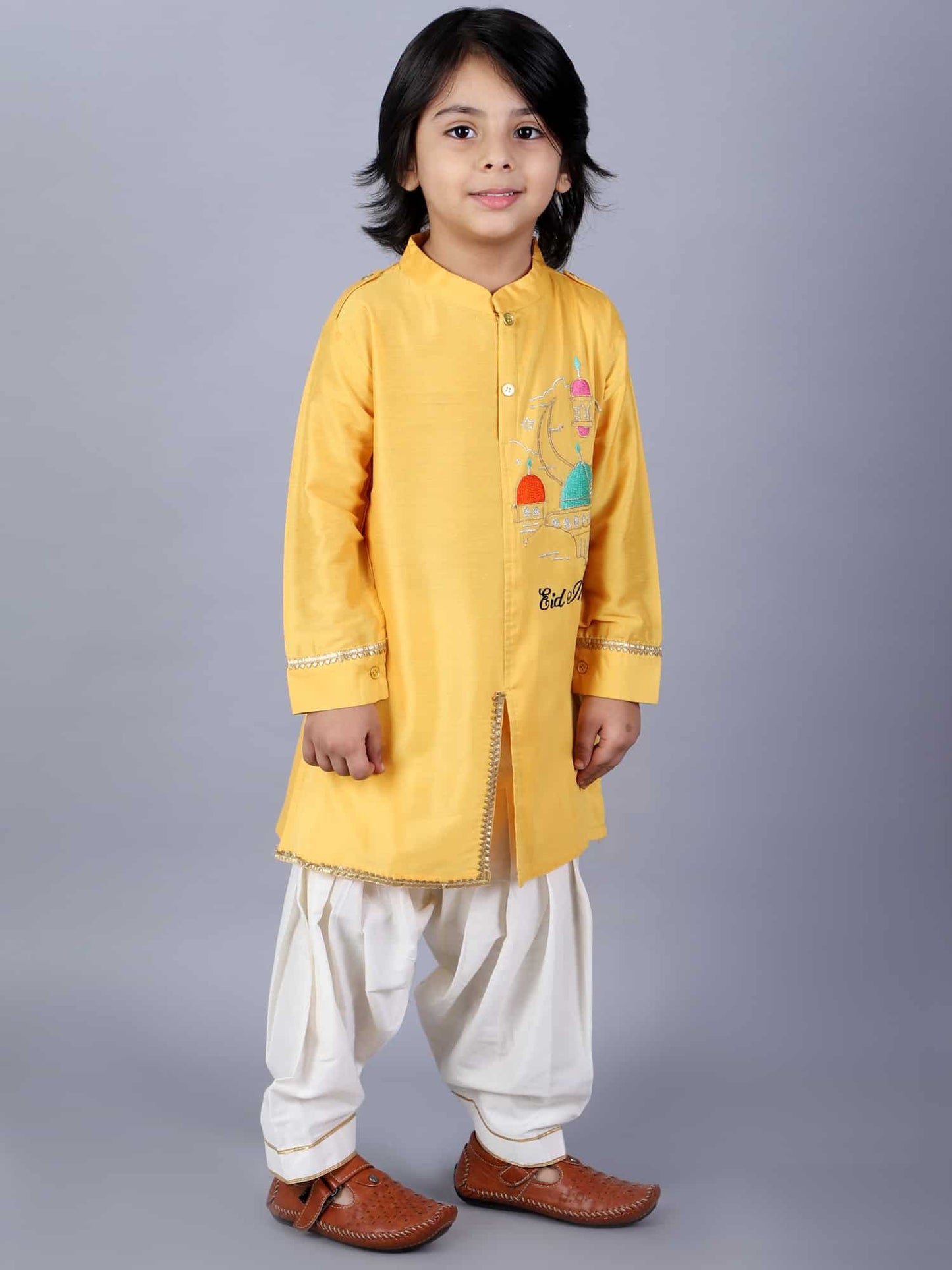 EID MUBARAK EMBROIDERED KURTA WITH SALWAR
