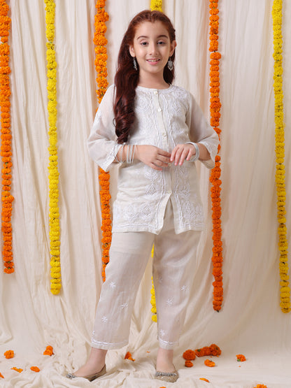 Hand Embroidered Lucknavi Chikankari Co-ord Set