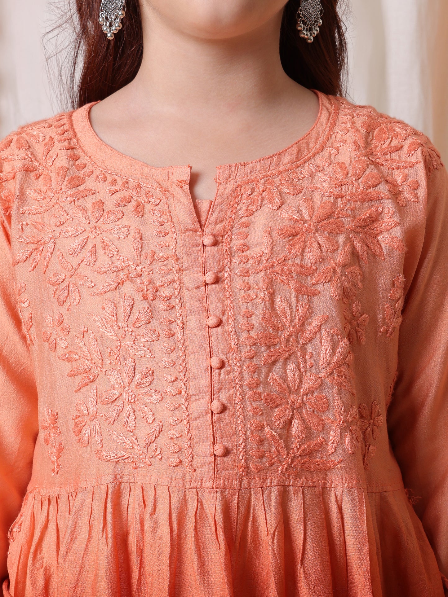Elegant Floral Hand Embroidered Chikankari Suit Set