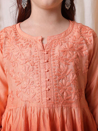 Elegant Floral Hand Embroidered Chikankari Suit Set