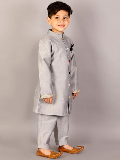 GREY BANDHGALA SET WITH TROUSERS