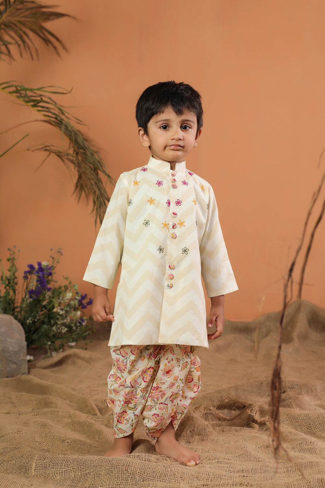 Embroidered Dhoti Set