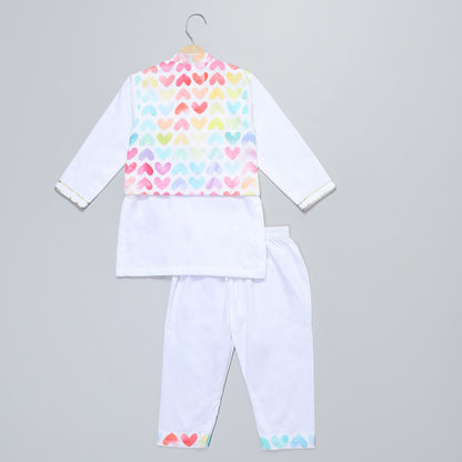 HEART PRINT KURTA PAYJAMA SET