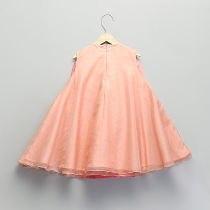 BIG PEACH DOUBLE SHADED BOW DRESS