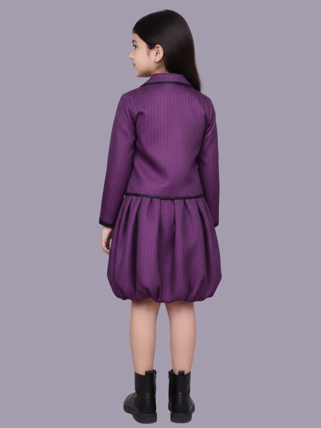 Glam up Girls Party Violet Jacket and Skirt