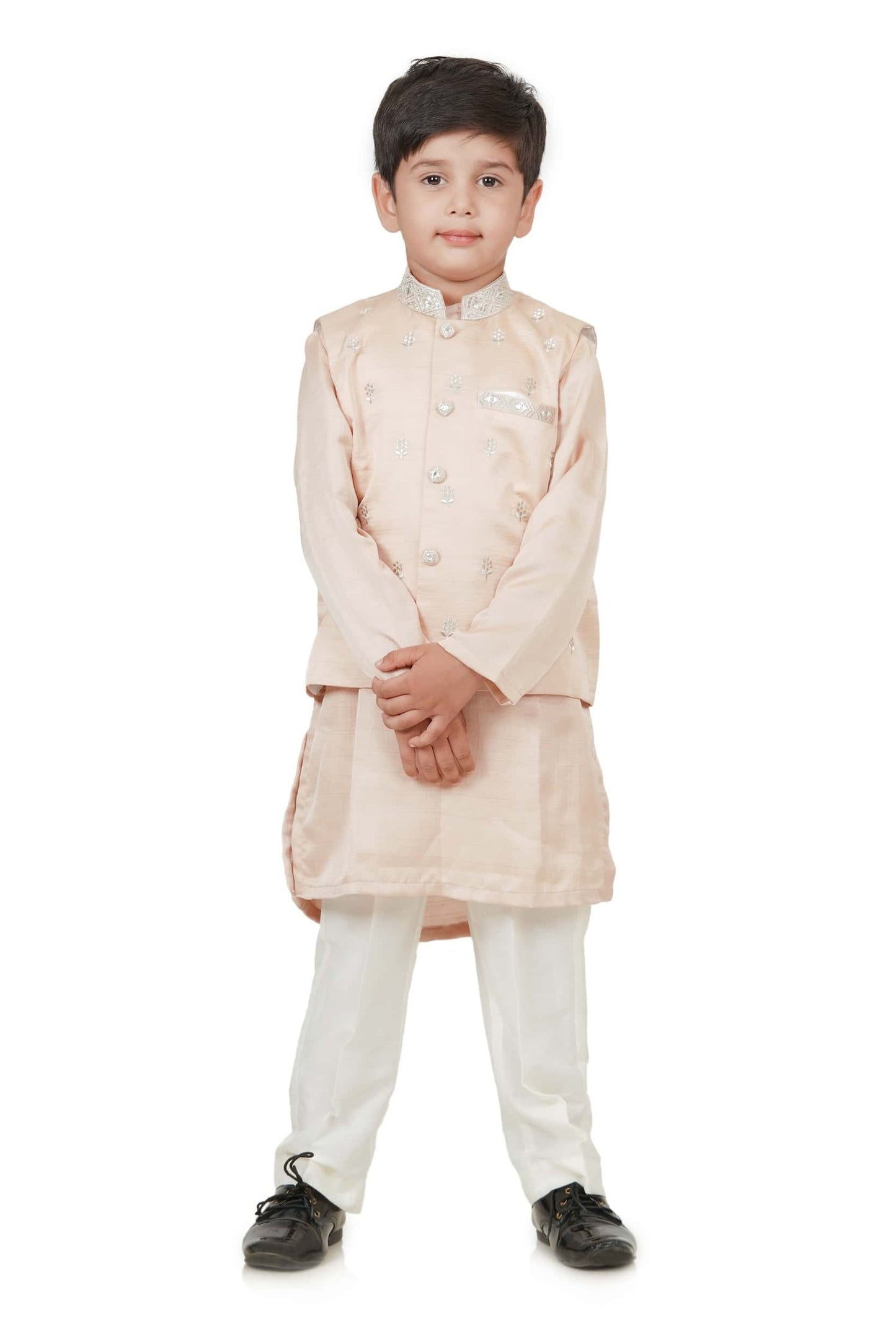 PASTEL PEACH KURTA JACKET SET