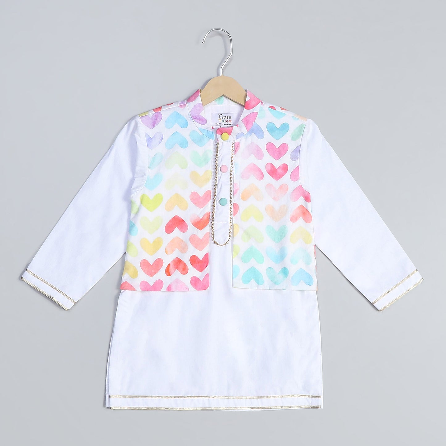 HEART PRINT KURTA PAYJAMA SET