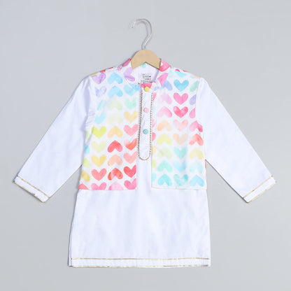 HEART PRINT KURTA PAYJAMA SET