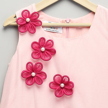 PINK 3D FLOWER DRESS