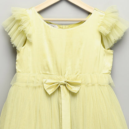 YELLOW SATIN DRESS