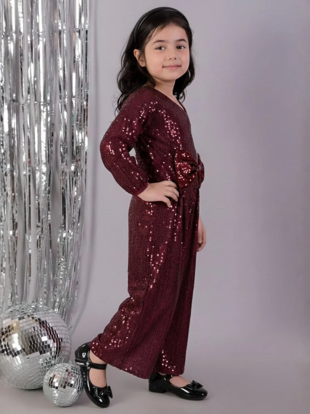 Razzle Dazzle Girls Maroon Party Jumper