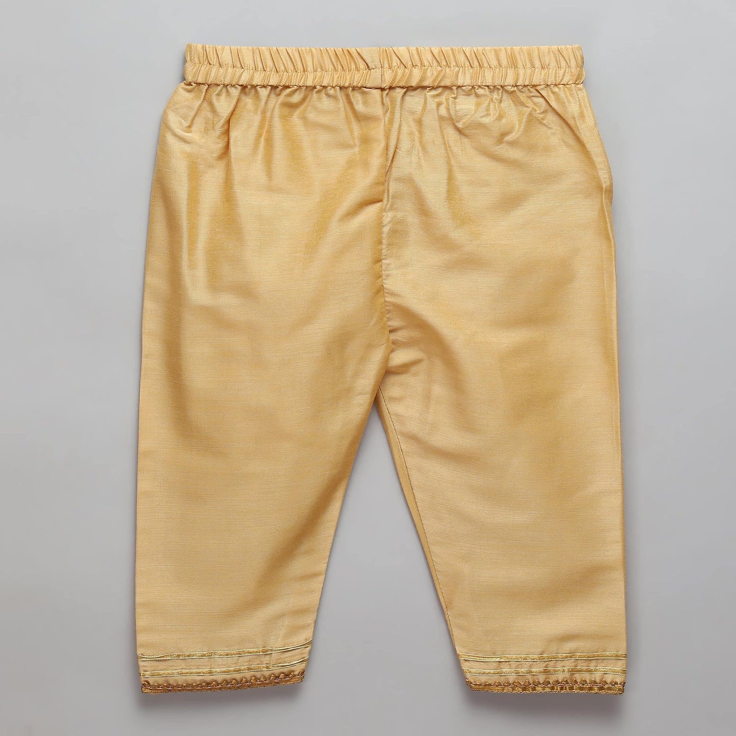 BEIGE KURTA PYJAMA WITH LAXMI GODDESS EMB JACKET