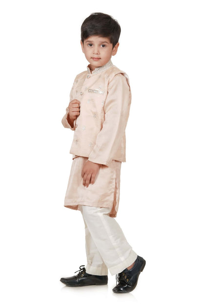 PASTEL PEACH KURTA JACKET SET