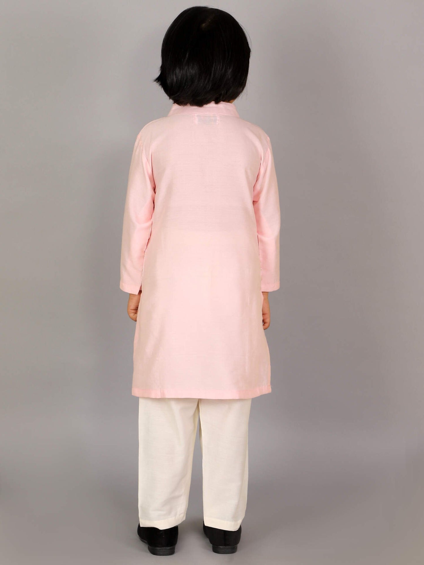 PASTEL PINK  KURTA WITH ATTACHED JACKET AND PYJAMA
